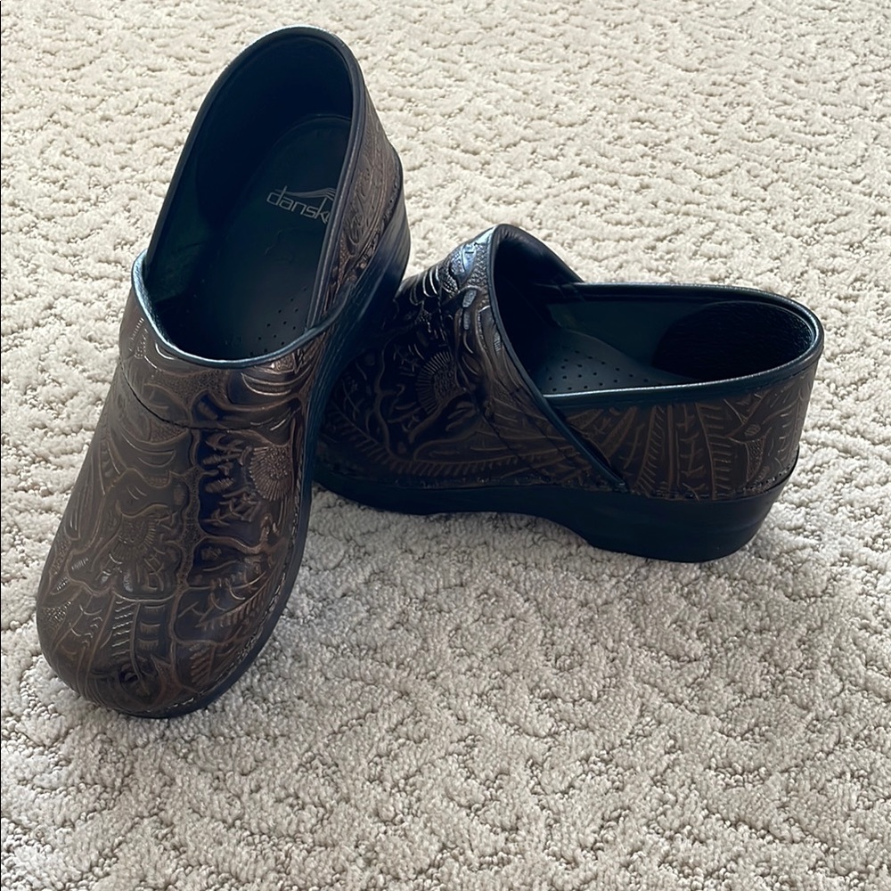 Dansko Professional Tooled Leather Clogs
